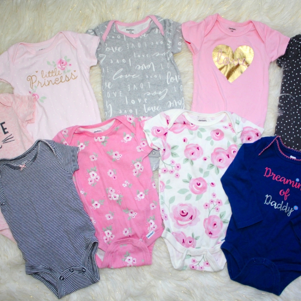 Cute Baby girl shirt sleeve onesies